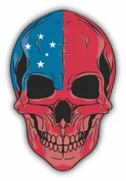 Skull Flag Samoan Car Bumper Sticker 4" x 5"