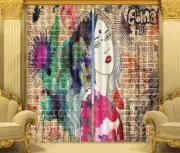 Wall Painting Of Women 3D Curtain Blockout Photo Printing Curtains Drape Fabric