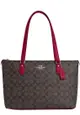 Coach Gallery Tote Bag In Signature Canvas in Brown/ Bright Violet CH504