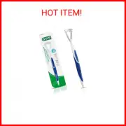 GUM Tongue Cleaner - Dual Action Soft Bristled Tongue Brush w/ Tongue Scraper fo