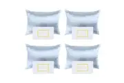 4PK Royal Comfort Pure Silk Pillowcase Single Pack Protector 51x76cm Soft Blue