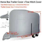 3.5x2.5x2.8M Horse Float Trailer Cover Tow Hitch Cover Waterproof Sunproof