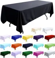 30 Tablecloths 60"×102" Rectangle 20 Colors 100% Seamless Polyester Made USA