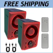 Weatherproof Solar Motion Sensor Alarm System with Adjustable Volume – 2 Pack