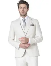 [Ferrari Formalwear] Linen Tailored Suit Blazer in Sand