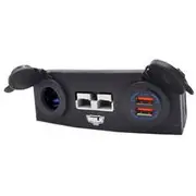 Hulk 4x4 Triple Surface Mount Housing 50Amp Anderson Style Plug & Acc,Usb & Blu Led - HU6990B