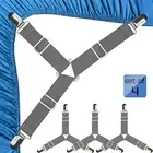 Bed Sheet Holder Straps Adjustable Triangle Bed Sheet Fastener Grippers, 4 Pack
