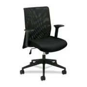 Basyx By Hon Vl571 Mid Mesh Back Task Chair - Fabric Black Seat - Back - Black