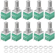 XYWHPGV Potentiometer with Switch B100K Ohm Variable Resistors Single Turn Rotary Carbon Film Taper RV097NS 10pcs(c6ca7 2d527 a40e5 a6cae 0ff64 36cc0