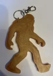 Golden Brown & Resin Bigfoot Keychain, one of a kind art #38