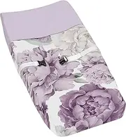 Sweet Jojo Designs Lavender Purple Boho Shabby Chic Floral Girl Baby Changing Pad Cover Infant Newborn Diaper Table Change Mat Sheet Lilac Violet Ivory Bohemian Vintage Garden Watercolor Flower Nature