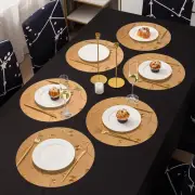 Plastic Round Shining Mats for Dining Table Set of 6