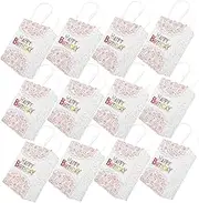 TINEASUR 12pcs Cartoon Birthday present Bags Cute Design Goodie Bags for Easy to Carry Party Supplies for Candy Cookies and Birthday Celebrations