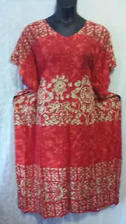 Afrrican Clothing Women Kaftan Rayon Caftan Gown Long DressRed Free size