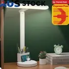 Book Light Modern LED Table Lamp 3 Color Modes with Pen Holder for Study Reading
