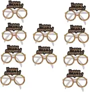 [VILLFUL] 10pcs Paper Glasses New Year Eve Prop Party Funny Eyeglasses 2021 Party Photo Booth Christmas Ornaments Blush Decor Glass Holders Eyeglass Filling Merry Christmas