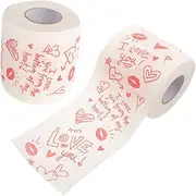 FOYTOKI Festive Valentines Day Paper Tissue Roll Large Roll Paper Soft Decorative Prints for Commercial Bathroom Tissue Holder