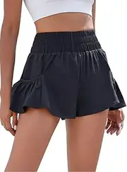[BMJL] Womens High Waisted Shorts Athletic Running Shorts Workout Gym Quick Dry Flowy Shorts with Pockets