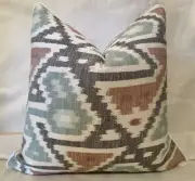 20”sq PIERRE FREY Alabama Mineral Warp Print 100% Cot Fabric Custom PILLOW COVER