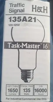 Light Bulb 135W 16,000 Hr Life, 1650 Lumen H&H Task-Master 16 Lamp Clear Glass
