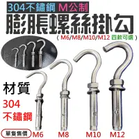 在飛比找蝦皮商城優惠-【創藝】304不鏽鋼 M公制 膨脹螺絲掛勾（M6~M12 四