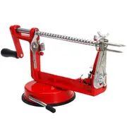 Efficient Apple Slicer and Corer Red Kitchen Peeler 3-in-1