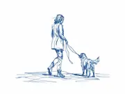Walk with my Dog Canvas Print