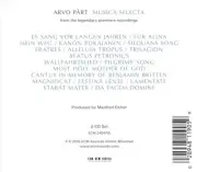 VARIOUS ARTISTS ARVO PÄRT: MUSICA SELECTA – A SEQUENCE BY MANFRED EICHER NEW CD