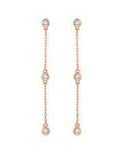 Suzy Levian 14K Rose Gold 0.40 ct. tw. Diamond Station Earrings
