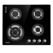 Devanti Gas Cooktop 60cm 4 Burner Ceramic Glass Cook Top Stove Hob Cooker New