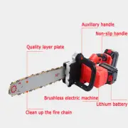 Home Handheld Chainsaw Felling Garden Cordless Chain Saw (2 Battery 1 Charge)