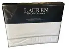 Ralph Lauren Spencer Border Sateen 300TC White Sage Full Queen Duvet Cover $335