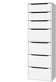 ALFORDSON Wooden Wardrobe Cabinet with 7 Drawers, 50.5X 40x 160 cm, Compact Design Closet Clothes Storage, Dresser Clothing Organizer Cupboard for Bedroom Living Room, White