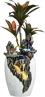 Upgraded Evergreen Bonsai Indoor Freestanding Fountain Fake Plant Circulating Water Landscape Ornaments Garden Water Fountain New