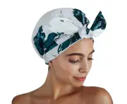 Luxury Shower Cap for Women - Waterproof, Reusable Shower Cap for Long Hair (Floral)