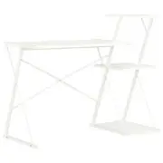 White Desk with Shelf 116x50x93 cm Modern Study Table Home Office Furniture