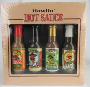 RARE! Howlin' hot sauce GLASS COLLECTIBLE BOTTLE New Old Stock NEVER OPENED