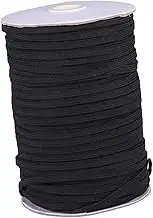 STOBOK Elastic Clothing Band Roll 6mm Wide 180m Stretch Band Black for Women's Men's Belts DIY Projects