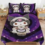 a1534 Kuromi Duvet Cover Set, 3 Piece Bedding Set 86x70" Double Sided Printing Decorative Comforter Cover Set (1 Duvet Cover + 2 Pillow Shams)" jfr153