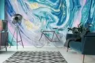 3D Abstract Blue Wallpaper Wall Mural Removable Self-adhesive Sticker