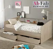 SINGLE DAY BED BED FRAME - COZY STORAGE SOLUTION WITH DRAWERS IN SANOMA OAK