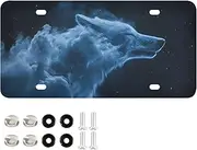 AIXIWAWA License Plate Cloud Wolf Print for Automobile Front Rear 12x6 in Standard Aluminum Alloy Metal Car Tags Decorative Plates