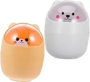 WEKADRIN Cute Garbage Can for Bedroom Bathroom Mini Desk Trash Can with Lid Versatile Storage