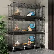Indoor Large Rabbit Breeding Cage, Rabbit Hutch, Encrypted Iron Network, Detachable, for Cats, Bunny, Chinchilla, Ferret (Size : 107 x 37 x 135 cm)