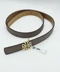 NWT Tory Burch Reversible Britten Logo Belt Size M Clam Shell/ Tiramisu