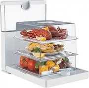 Electric Food Steamer, Foldable 3-Tier 1500W Vegetable Meat Steamer with 18.8L Capacity, 60 Minute Timer, BPA Free Removable Baskets, Steam Spa Steamer for Veg, Meat, Fish & Rice
