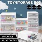 Kids Toy Storage Boxes Stackable Drawers Organiser Palstic Container Cabinet