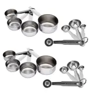 Stainless Steel Measuring Cups And Spoons Set -Heavy Duty, Kitchen Measuring Set