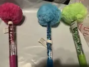 3 Pom Pom foating glitter pen, new with tags