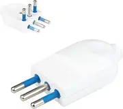 POLY POOL - PP2161X Large 16A 2P+T, Italian Flying Plug, Space-Saving, Space-Saving Plug with Adjustable connectors, Plug with axial Cable, Space-Saving White, Flying Plug